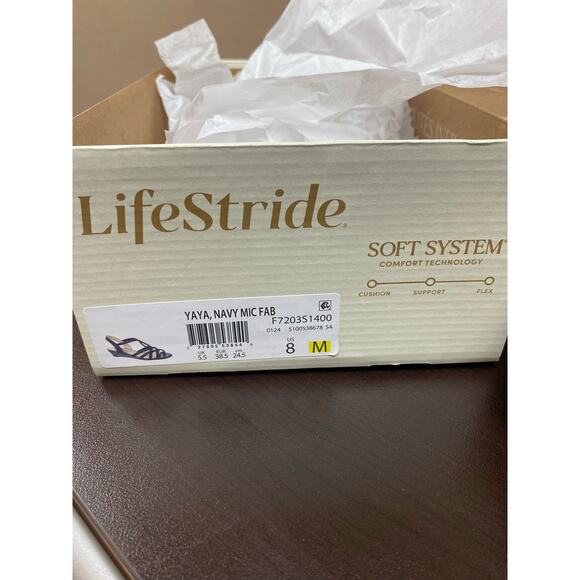 LifeStride Yaya Navy Mic Fab Size 8 Sandals - Picture 7 of 8